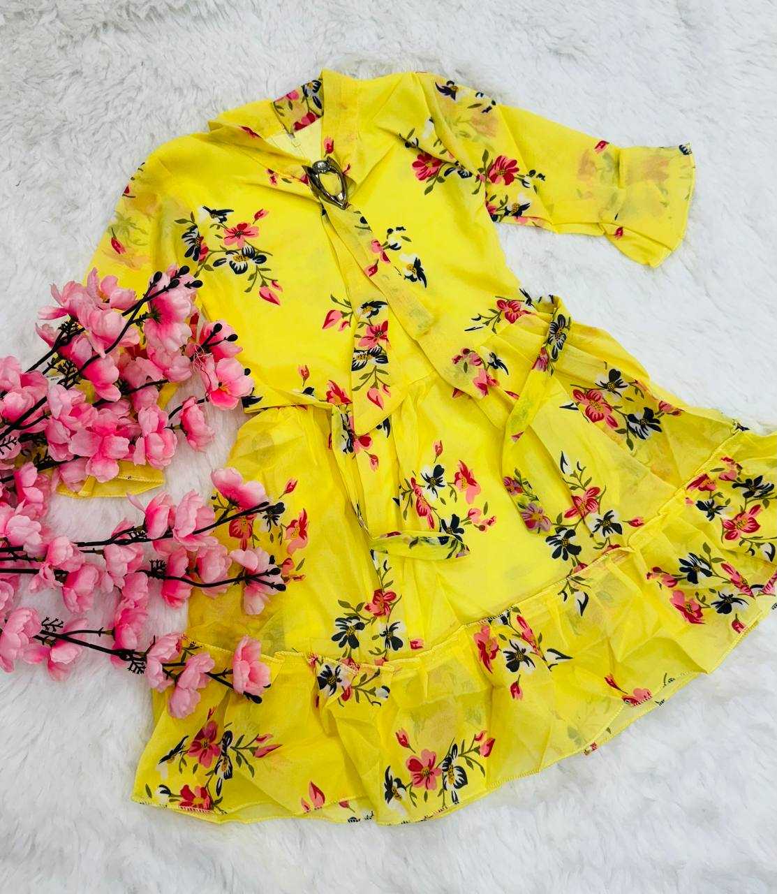 YNF GEORGETTE REF 20 KIDS WEAR WHOLESALE KIDS FROCKS MANUFACTURER              